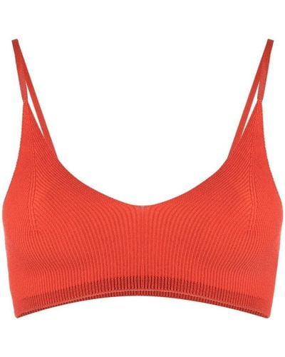 Jacquemus Le Bandeau Valensole Knitted Bralette - Red