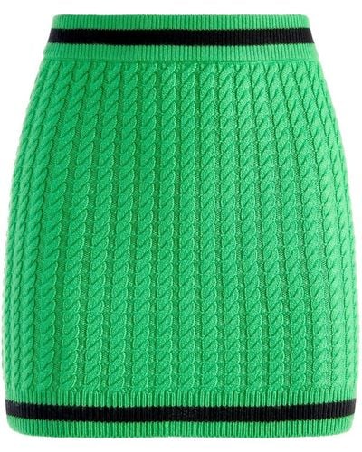 Alice + Olivia Ingrid Cable-knit Mini Skirt - Green