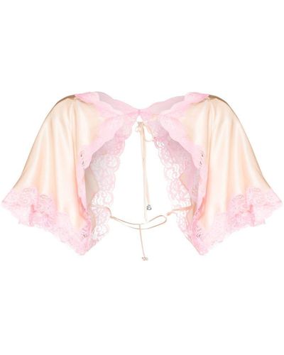 Alexander Wang Lace-trim Silk Cape - Pink
