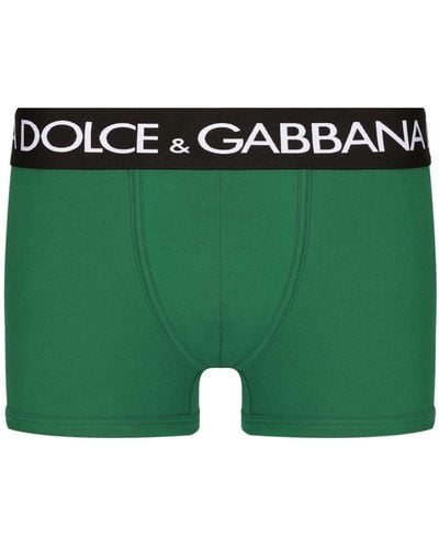 Dolce & Gabbana Logo-waistband Jersey Boxers - Green