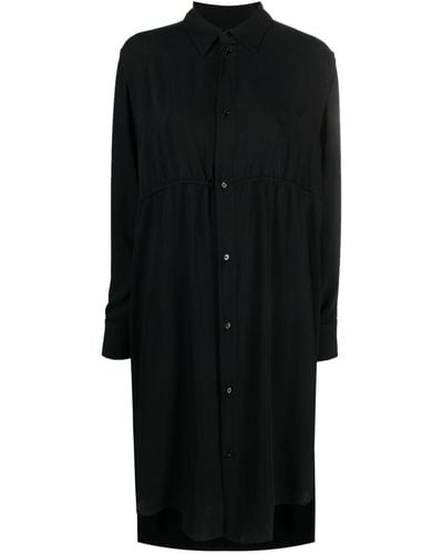 MM6 by Maison Martin Margiela Drawstring-waist Shirt Dress - Black