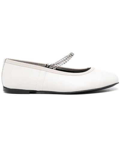 KATE CATE Juliette Leather Ballerina Shoes - White