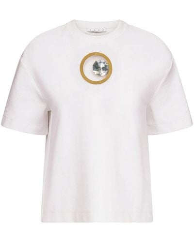 Area T-Shirt mit Kristallen - Weiß