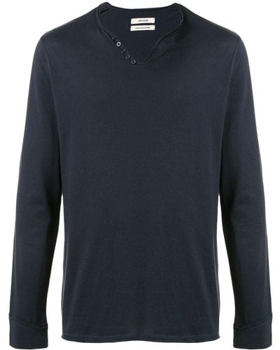 Zadig & Voltaire V-neck Long-sleeve T-shirt - Blue