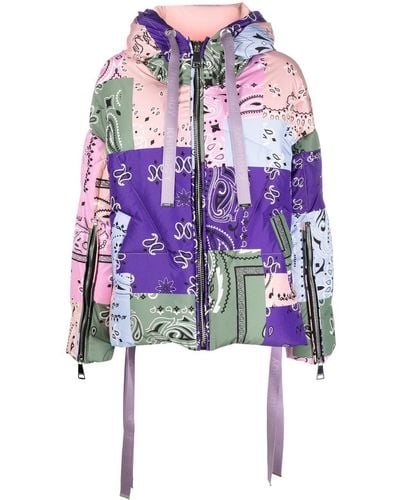 Khrisjoy Bandana-print Puffer Jacket - Purple