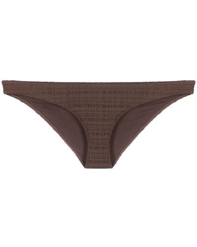 Form and Fold Bikinislip Met Textuur - Bruin