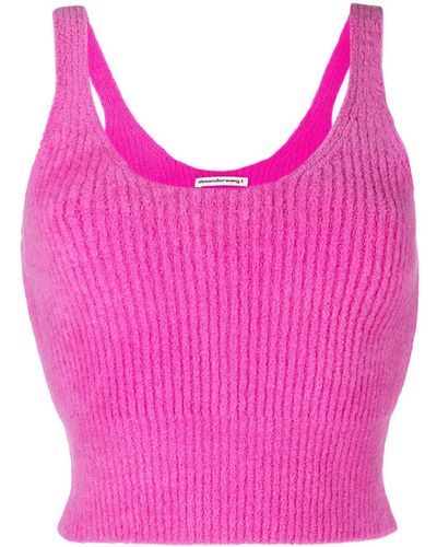 Alexander Wang Ribbed-knit Vest Top - Pink