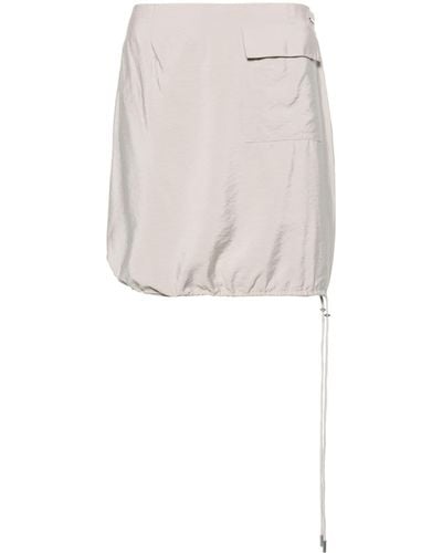 Calvin Klein Logo-plaque Crinkled Mini Skirt - ホワイト