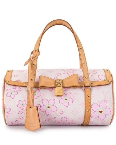 Louis Vuitton X Takashi Murakami 2003 Cherry Blossom Monogram Papillon Tote Bag - Pink