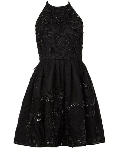 Oscar de la Renta オープンバック 装飾イブニングドレス - ブラック