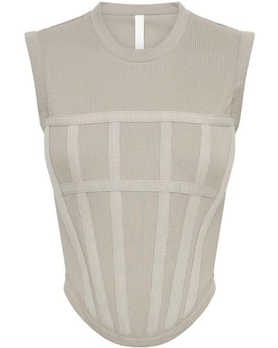 Dion Lee Ribbed Corset Top - White