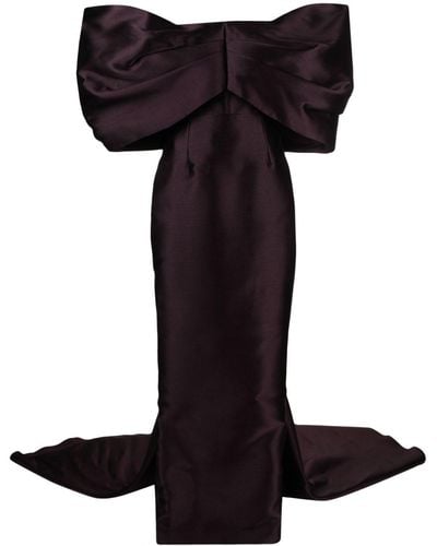 Solace London Delphina オフショルダー ドレス - ブラック