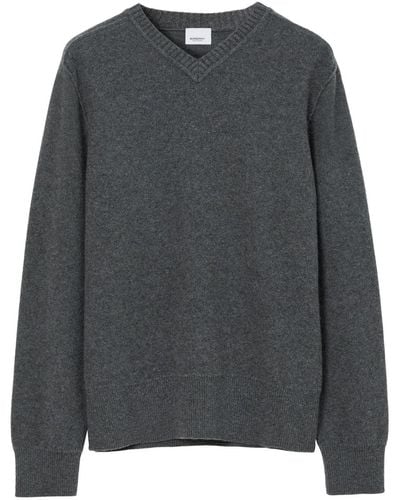 Burberry Pullover mit V-Ausschnitt - Grau