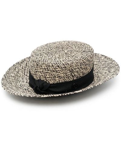 Maison Michel Kendall Woven Sun Hat - Gray