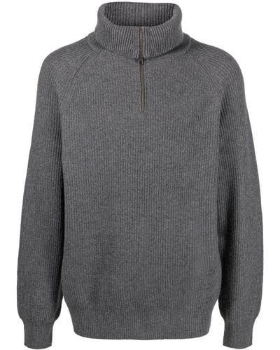 Ballantyne High Neck Cashmere Sweater - Gray