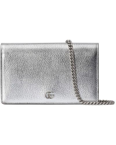 Gucci GG Marmont Portemonnaie mit Logo - Grau