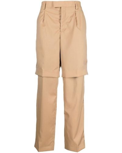 VTMNTS Layered Straight-leg Trousers - Natural