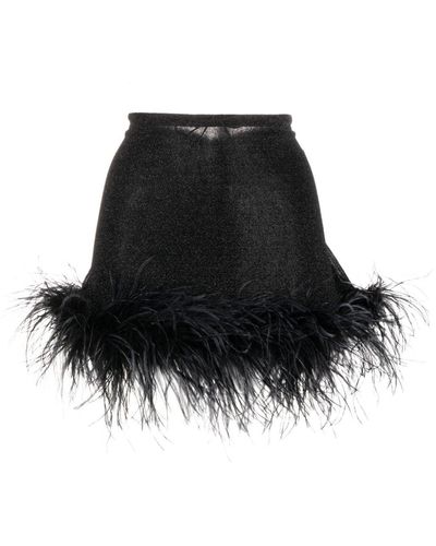 Oséree Lumière Plumage Miniskirt - Black