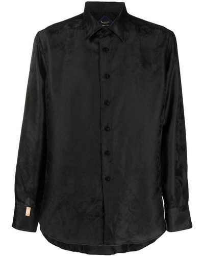 Billionaire Silver Cut Long-sleeved Shirt - Black