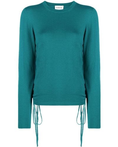 P.A.R.O.S.H. Ruched Stretch-wool Sweater - Blue