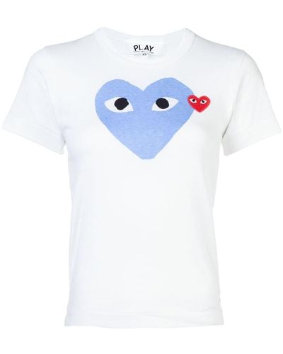 COMME DES GARÇONS PLAY Camiseta con estampado de corazón - Blanco