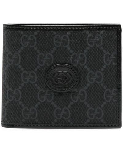 Gucci GGキャンバス 二つ折り財布 - ブラック