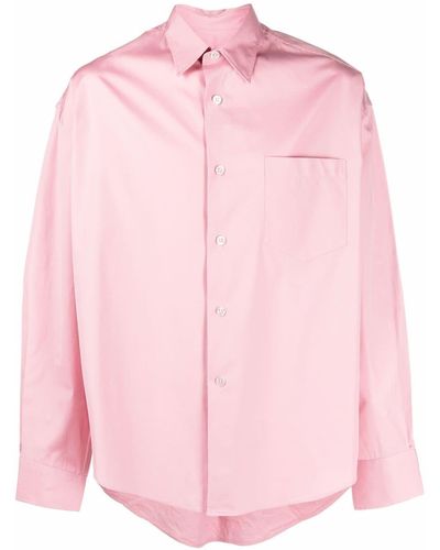 Ami Paris Shirt Met Logopatch - Roze