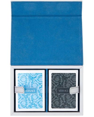Versace Carte da gioco con stampa - Blu