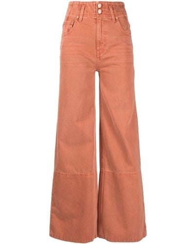 Ulla Johnson Vaqueros anchos de talle alto - Naranja