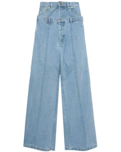 ROKH Weite High-Waist-Jeans - Blau