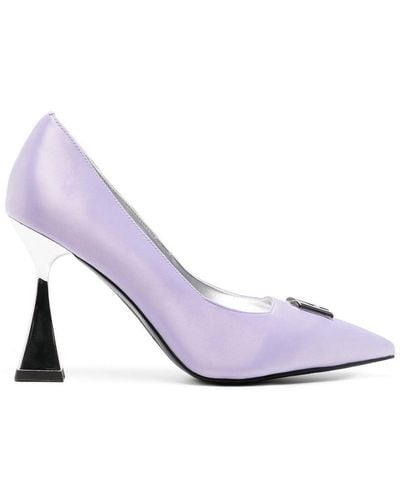 Karl Lagerfeld Debut 100mm Pointed Pumps - White