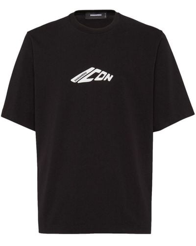 DSquared² T-Shirt mit grafischem Print - Schwarz