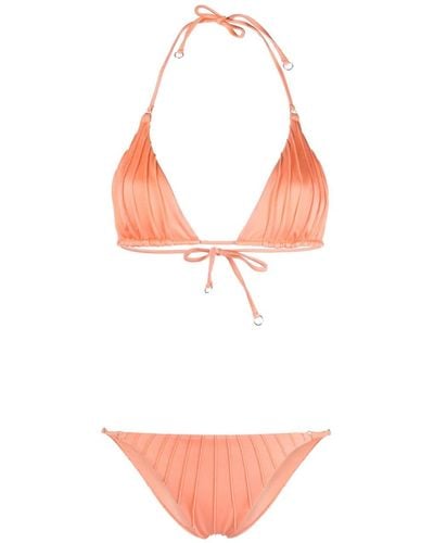 Noire Swimwear Gathered Bikini Set - Pink