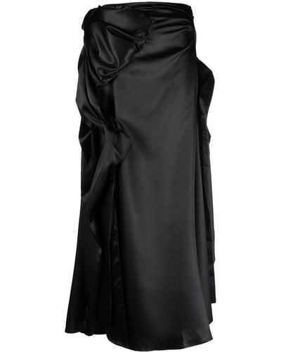 Acne Studios Gathered Asymmetric Long Skirt - Black