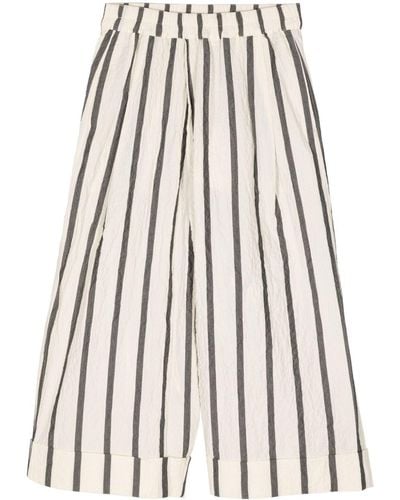 Toogood Striped Cropped Cotton Pants - Natural