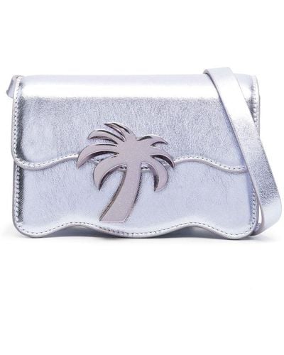 Palm Angels Sac à bandoulière Palm Beach à effet métallisé - Blanc