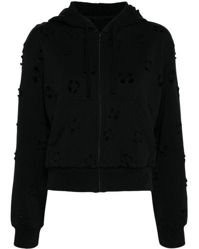 JNBY Cut-out Cotton-blend Hoodie - Black