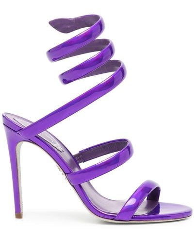 Rene Caovilla Cleo 105mm Wraparound-style Sandals - Purple