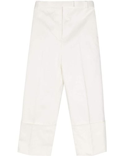 Thom Browne Pressed-crease Tapered Trousers - White