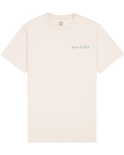 Sporty & Rich Logo-print Cotton T-shirt - White