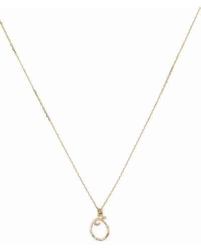 Alex Monroe 18kt Yellow Gold Enchanted Twig Alphabet Letter O Pendant Necklace - Metallic