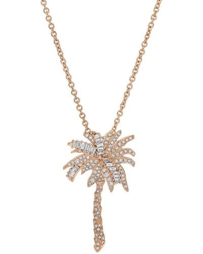 Anita Ko 18kt Rose Gold Palm Tree Diamond Necklace - Metallic