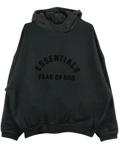 Fear Of God Logo-print Cotton-blend Hoodie - Black