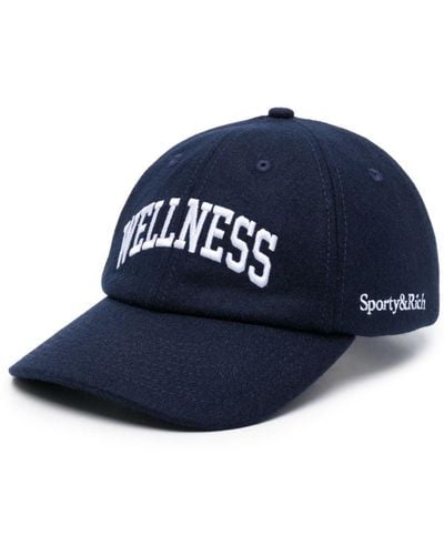 Sporty & Rich Wellness Wool Baseball Cap - Blue