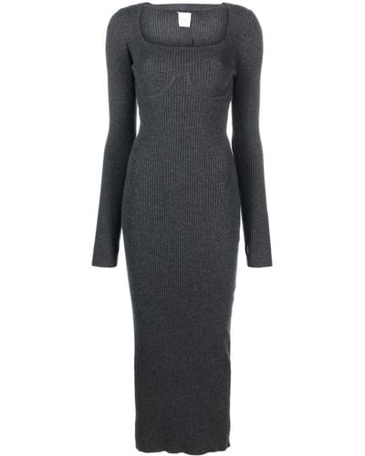 Patou Long-sleeve Knitted Dress - Black