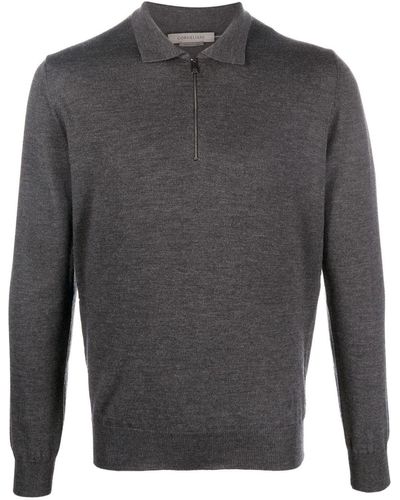 Corneliani Fine-knit Polo Shirt - Gray