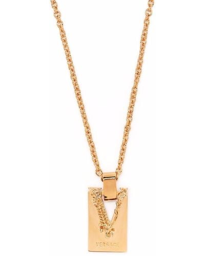 Versace Halskette mit Virtus-Anhänger - Mettallic