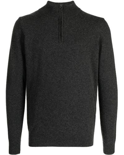 Pringle of Scotland Quarter-zip Merino-cashmere Sweater - Black