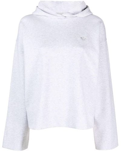 adidas Sweatshirt mit Logo-Stickerei - Weiß