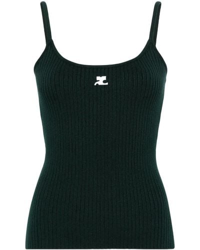 Courreges Ribbed Tank Top Clothing - Green